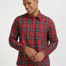 Lee Tartan Checks Checked Spread Collar Cotton Casual Shirt image 2