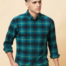 Being Human Men Slim Fit Tartan Checks Opaque Checked Casual Shirt-image-93