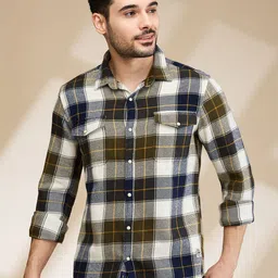 Being Human Men Slim Fit Tartan Checks Opaque Checked Casual Shirt-image-2