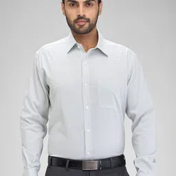 Park Avenue Men Opaque Checked Spread Collar Formal Shirt-picture-10