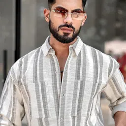 Maniac Comfort Striped Cotton Shirt-picture-38