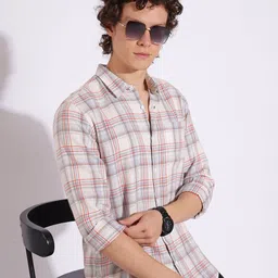 HERE&NOW Men Slim Fit Opaque Checked Casual Shirt-picture-29