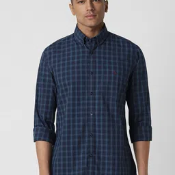 Van Heusen Sport Slim Fit Opaque Checked Pure Cotton Casual Shirt-picture-28