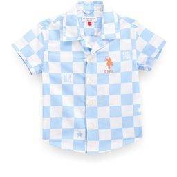 U.S. Polo Assn. Kids Boys Classic Checked Cuban Collar Pure Cotton Casual Shirt-picture-48