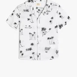 Koton Boys Conversational Printed Cuban Collar Casual Shirt image 1