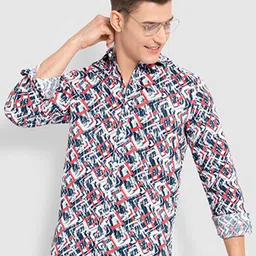 Beyoung Abstract Printed Spread Collar Twill Cotton Casual Shirt-picture-8