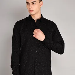 TIM PARIS Standard Opaque Micro Ditsy Printed Cotton Casual Shirt-image-69