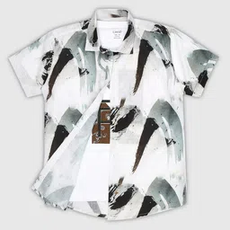 CAVIO Boys Comfort Abstract Printed Spread Collar Casual Shirt With T-shirt-picture-42