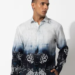 Rohit Gandhi + Rahul Khanna Comfort Printed Linen Casual Shirt-picture-22