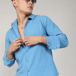 Campus Sutra Comfort Textured Micro Buffalo Check Shirt image 1