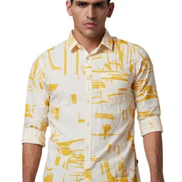 SPYKAR Abstract Printed Slim Fit Opaque Casual Shirt-image-57