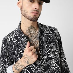 VASTRADO Men Classic Slim Fit Opaque Printed Casual Shirt-picture-20