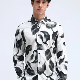 Flying Machine Men Slim Fit Spread Collar Abstract Printed Cotton Casual Shirt-picture-28