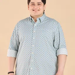 big hello - the plus life BIG HELLO Pluse Size Men Standard Geometric Printed Regular Fit Casual Shirt-picture-21