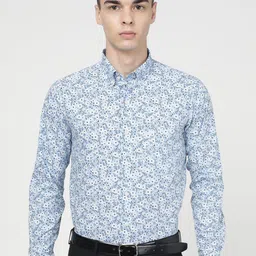 FRENCH CROWN Floral Printed Standard Cotton Formal Shirt-picture-24