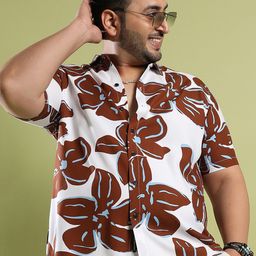 Instafab Plus Men Plus Size Classic Floral Printed Casual Cotton Shirt-picture-34