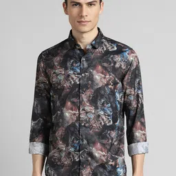 SIMON CARTER LONDON Abstract Printed Slim Fit Cotton Casual Shirt-picture-33