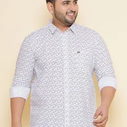 John Pride Plus Size Floral Printed Pure Cotton Casual Shirt-picture-16