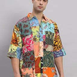 HANDICRAFT PALACE Comfort Ethnic Motifs Printed Pure Cotton Oversized Shirt-picture-47