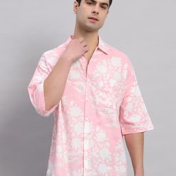 HANDICRAFT PALACE Comfort Floral Printed Spread Collar Pure Cotton Oversized Casual Shirts-picture-39