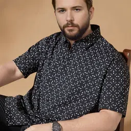 Aldeno Men Plus Size Printed Casual Shirt-image-41