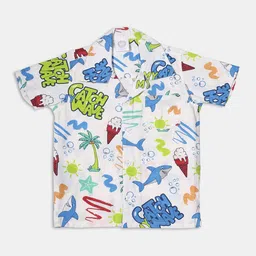 YK Boys Conversational Printed Cuban Collar Classic Casual Shirt image 1