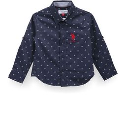 U.S. Polo Assn. Kids Boys Classic Fit Conversational Printed Roll-Up Sleeves Casual Shirt-picture-4