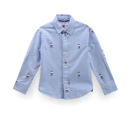 U.S. Polo Assn. Kids Boys Classic Brand Printed Oxford Long Sleeves Cotton Casual Shirt-picture-35