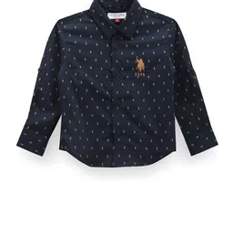 U.S. Polo Assn. Kids Boys Classic Fit Floral Printed Roll-Up Sleeves Cotton Casual Shirt-picture-6