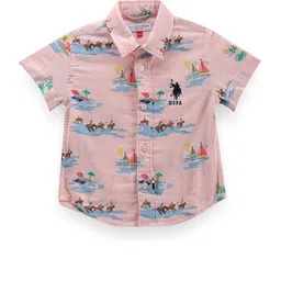 U.S. Polo Assn. Kids Boys Classic Conversational Printed Pure Cotton Casual Shirt-picture-24
