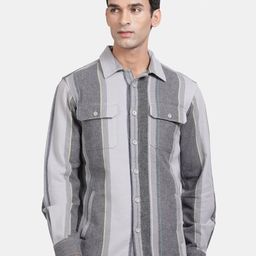 t-base Men Opaque Striped Casual Shirt-picture-13