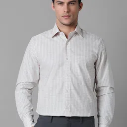 Louis Philippe Men Opaque Checked Formal Shirt-image-30