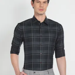 Arrow Tartan Checks Twill Pure Cotton Formal Shirt-picture-33