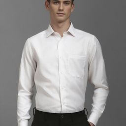 Louis Philippe Men Classic Spread Collar Micro Checked Cotton Formal Shirt-picture-25