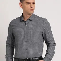 Turtle Micro Ditsy Printed Standard Slim Fit Cotton Opaque Formal Shirt-picture-18