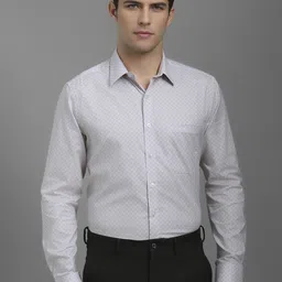 Louis Philippe Men Spread Collar Geometric Printed Cotton Formal Shirt-picture-17