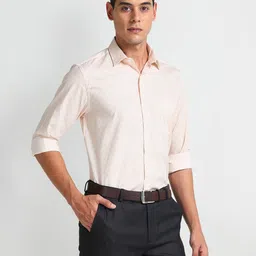 Arrow Motif Print Spread Collar Long Sleeves Cotton Formal Shirt-image-51