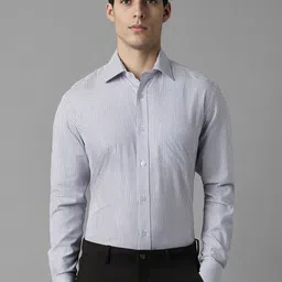 Louis Philippe Vertical Striped Printed Classic Cotton Opaque Formal Shirt-picture-33
