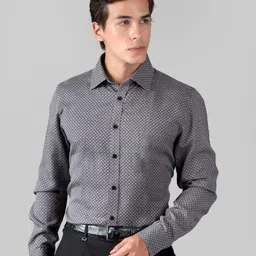 MUTAQINOTI Comfort Opaque Micro ditsy Printed Cotton Formal Shirt-picture-31