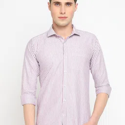 JADEBERRY Men Classic Slim Fit Striped Cotton Casual Shirt-picture-14