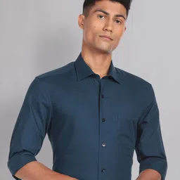 AD By Arvind Slim Fit Checked Twill Pure Cotton Formal Shirt-picture-16