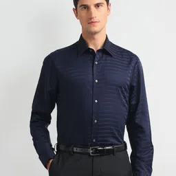 Arrow Striped Twill Pure Cotton 1851 Formal Shirt-image-14