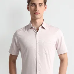 Arrow Vertical Striped Short Sleeves Pure Cotton Formal Shirt-image-89