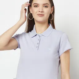 Crimsoune Club Polo Collar Slim Fit Crop T-Shirt-image-58