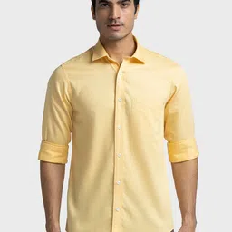 ColorPlus Cotton Tailored Fit Spread Collar Curved Casual Shirt-picture-17