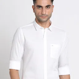 Turtle White Relaxed Slim Fit Cotton Formal Shirt image 1