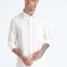 Flying Machine Slim Fit Cotton Linen Casual Shirt image 1