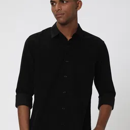 Mufti Slim Fit Spread Collar Corduroy Pure Cotton Casual Shirt image 1