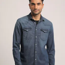 EVERBLUE Men Solid Faded Opaque Casual Slim Fit Shirt-picture-33