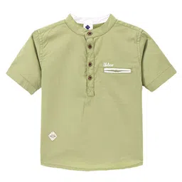 TONYBOY Boys Mandarin Collar Premium Fit Twill Pure Cotton Casual Shirt image 1